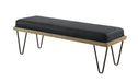 Five Star Furniture - Chad Upholstered Bench with Hairpin Legs Dark Blue image