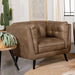 Five Star Furniture - Thatcher Upholstered Button Tufted Chair Brown image