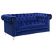 Five Star Furniture - Bleker Tufted Tuxedo Arm Loveseat Blue image