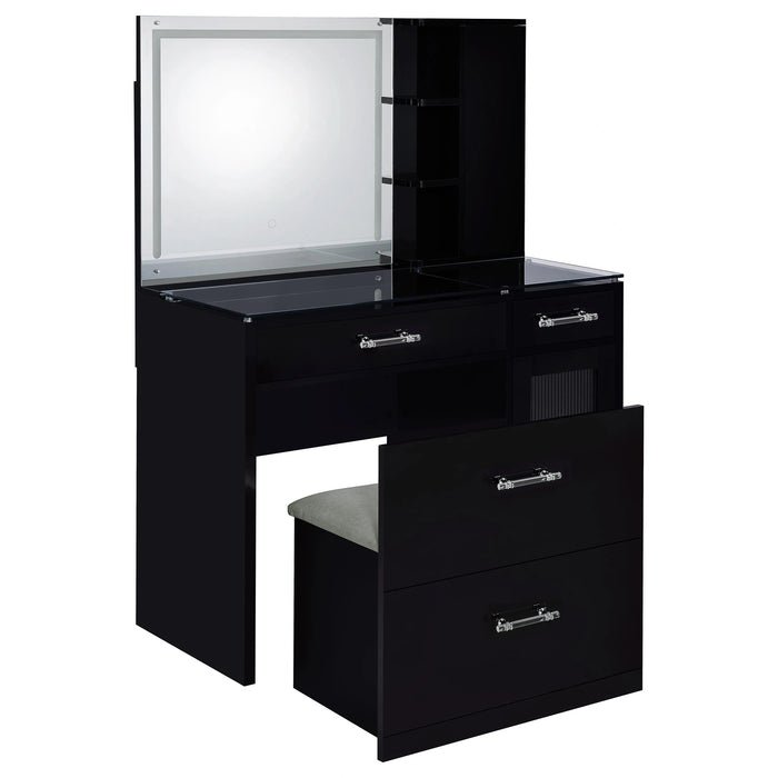 Five Star Furniture - Flora Makeup Vanity Table with LED Mirror and Stool