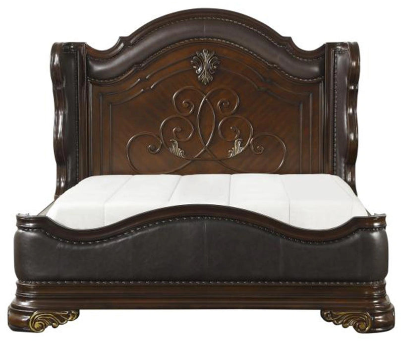 Five Star Furniture - Royal Highlands Queen Upholstered Panel Bed in Rich Cherry 1603-1