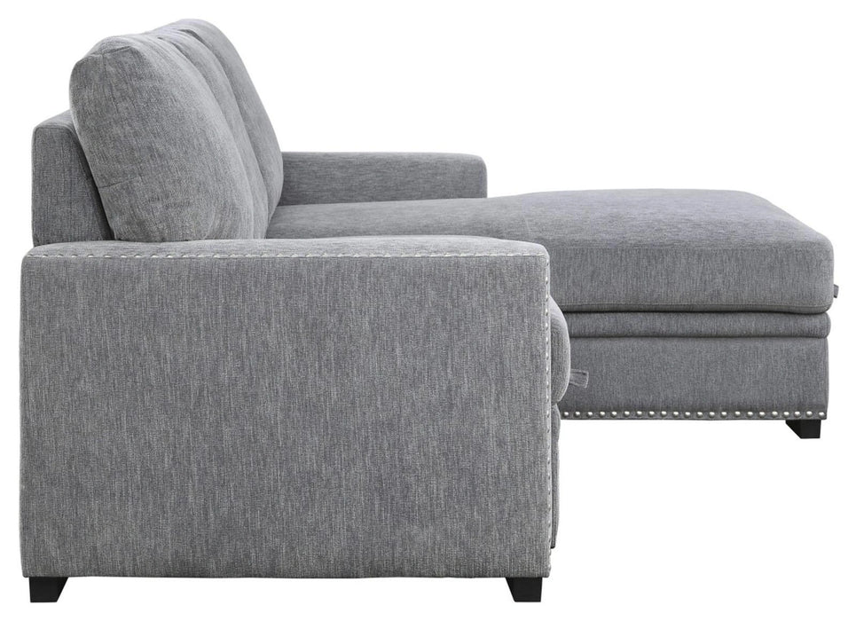 Five Star Furniture - Morelia 2pc Sectional with Pull Out Bed and Right Chaise in Dark Gray 9468DG*2RC2L