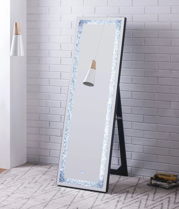 Five Star Furniture - Noralie Mirrored & Faux Diamonds Floor Mirror (LED)