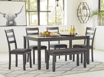 Five Star Furniture - Bridson Dining Table and Chairs with Bench (Set of 6)