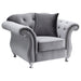 Five Star Furniture - Frostine Button Tufted Chair Silver image