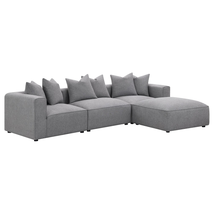 Five Star Furniture - Jennifer Square Upholstered Ottoman Grey