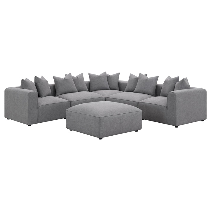 Five Star Furniture - Jennifer Square Upholstered Ottoman Grey