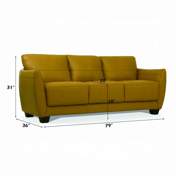 Five Star Furniture - Valeria Mustard Leather Sofa
