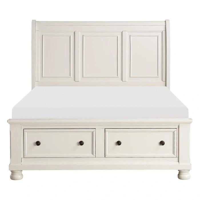Five Star Furniture - Laurelin Queen Sleigh Platform Storage Bed in White 1714W-1