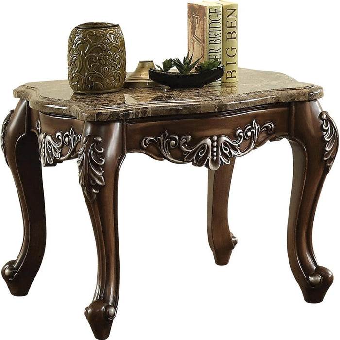 Five Star Furniture - Acme Furniture Latisha End Table in Marble/Antique Oak 82147
