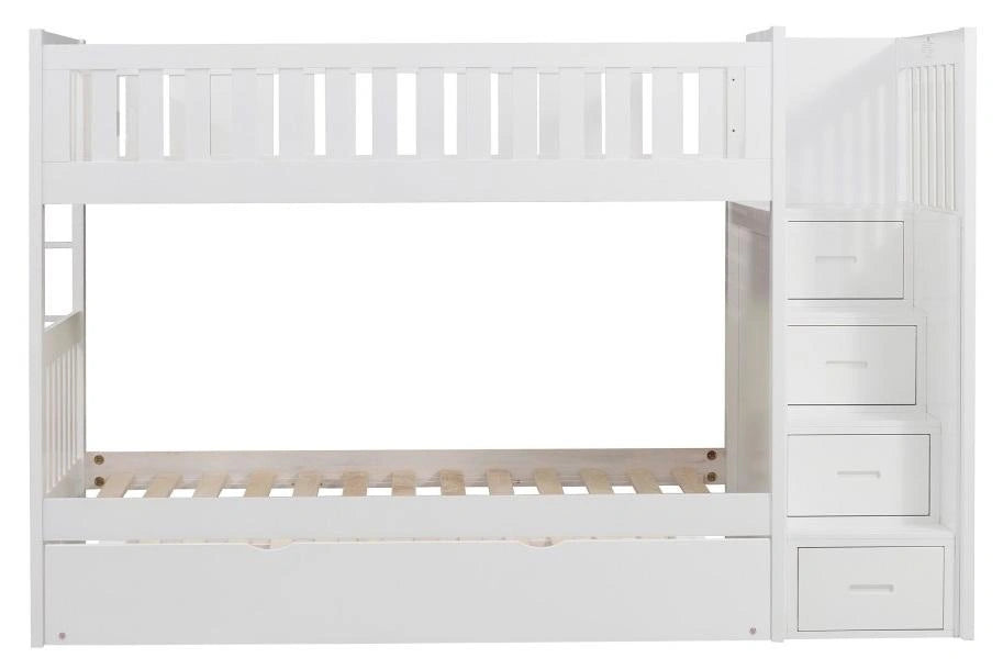 Five Star Furniture - Galen Bunk Bed w/ Reversible Step Storage and Twin Trundle in White B2053SBW-1*R
