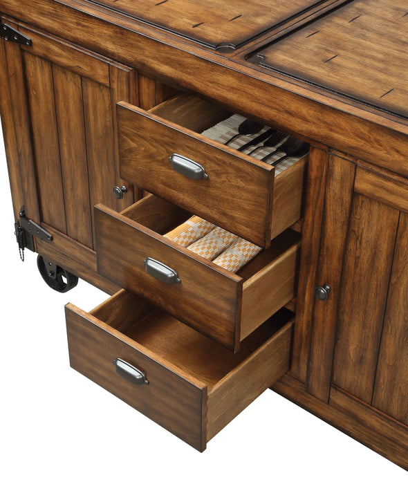 Five Star Furniture - Kabili Antique Tobacco Kitchen Cart