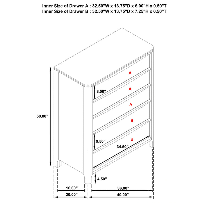 Five Star Furniture - Maderia Chest of Drawers