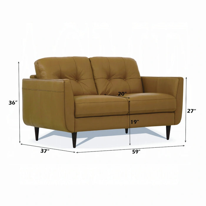 Five Star Furniture - Radwan Camel Leather Loveseat