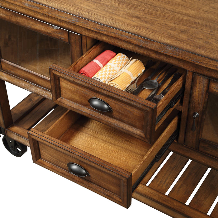 Five Star Furniture - Kadri Distressed Chestnut Kitchen Cart