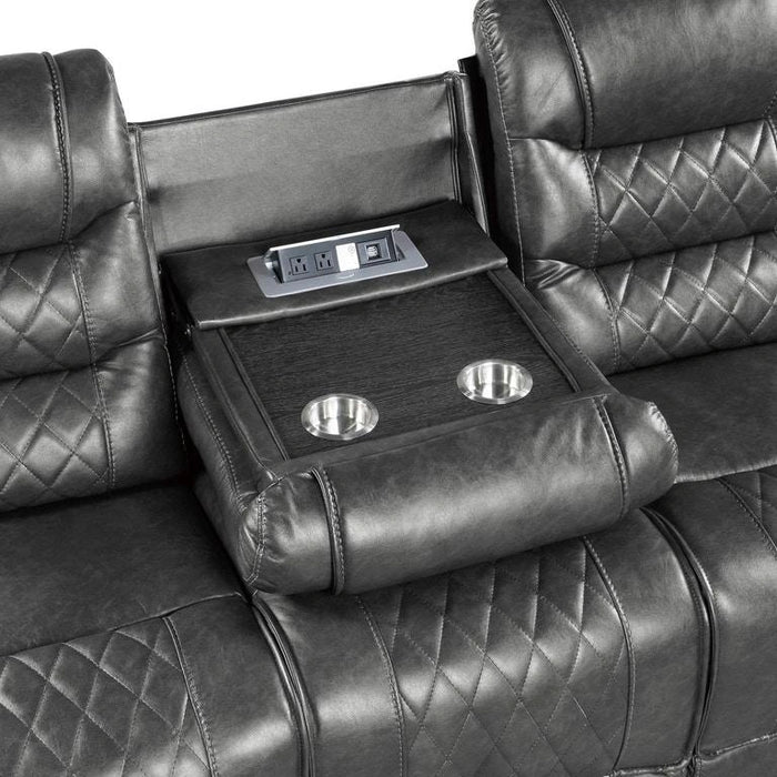 Five Star Furniture - Putnam Double Reclining Sofa with Drop-Down in Gray 9405GY-3