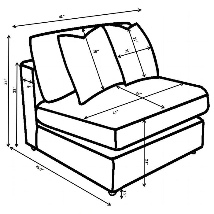 Five Star Furniture - Blaine Armless Chair