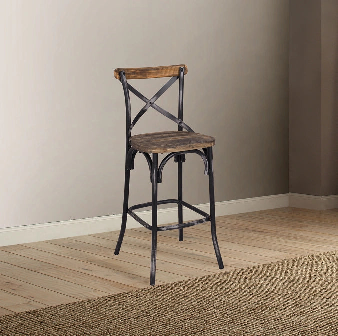 Five Star Furniture - Zaire Antique Black & Antique Oak Bar Chair (1Pc)