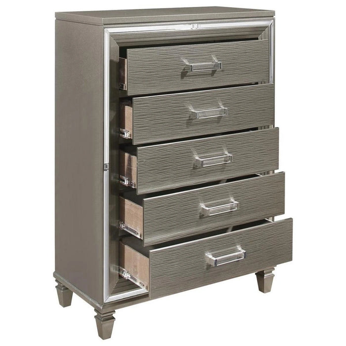 Five Star Furniture - Tamsin Chest in Silver Grey Metallic 1616-9