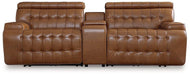 Five Star Furniture - Temmpton Dual Power Leather Reclining Modular Loveseat with Console image
