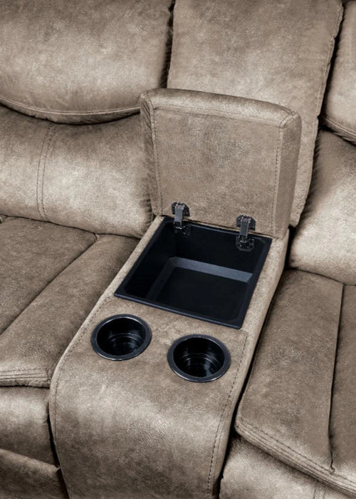 Five Star Furniture - Bastrop Double Glider Reclining Loveseat in Brown 8230FBR-2