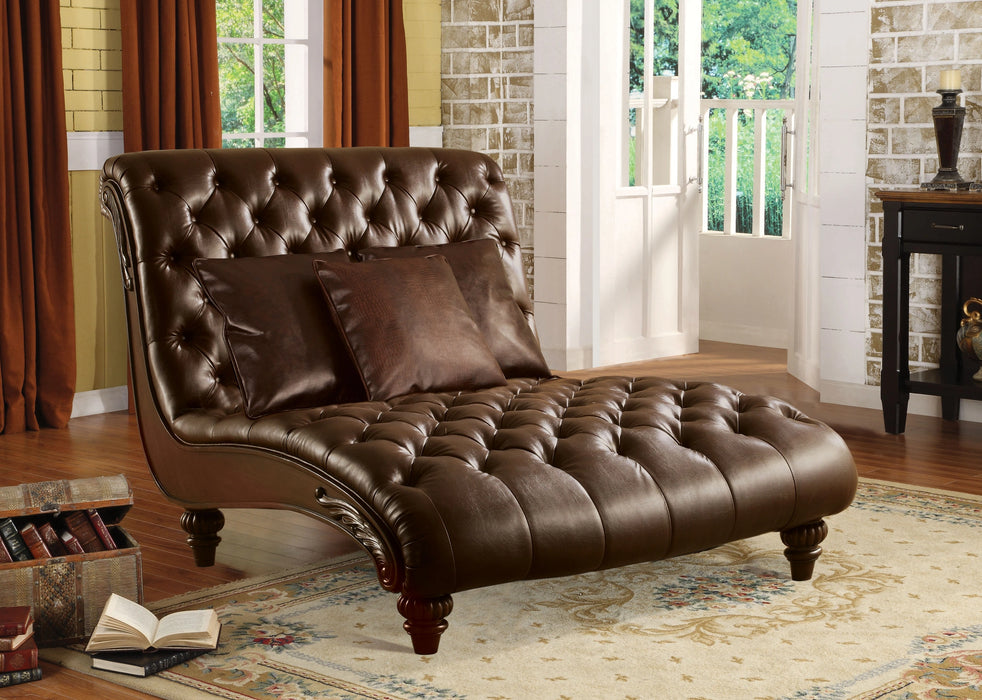 Five Star Furniture - Anondale 2-Tone Brown PU Chaise & 3Pillows