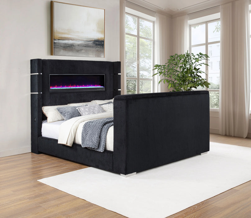 Five Star Furniture - Tisdall Wingback TV Bed with Flame Visualizer