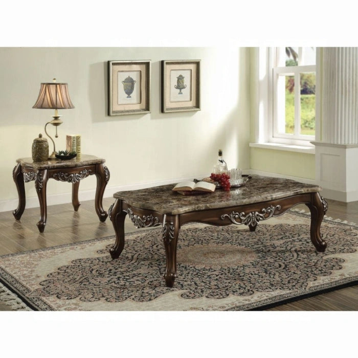 Five Star Furniture - Latisha Marble & Antique Oak Coffee Table