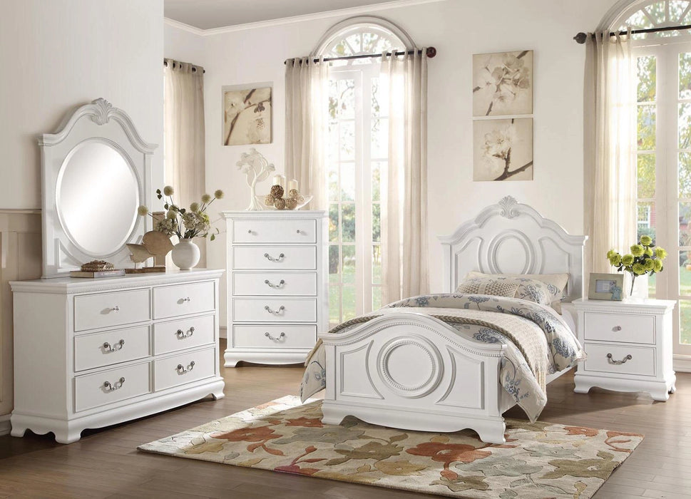 Five Star Furniture - Lucida Twin Panel Bed in White 2039TW-1*