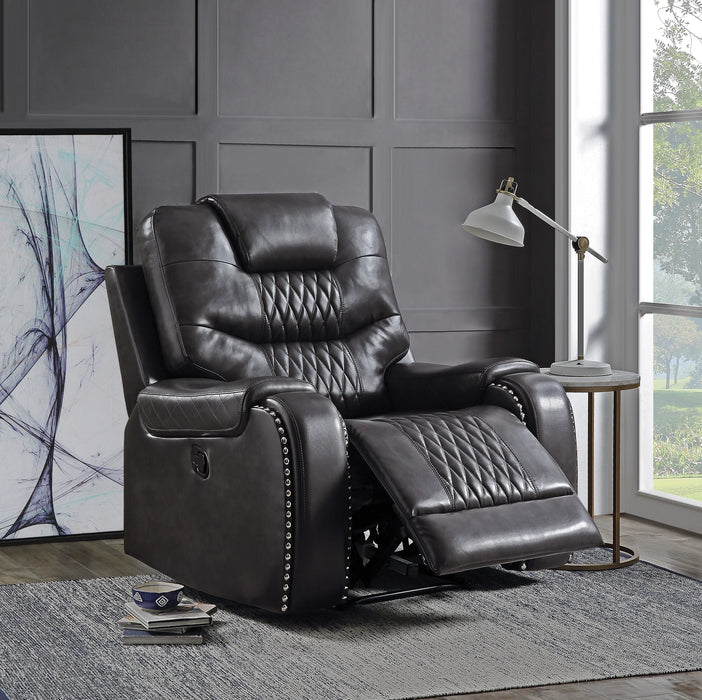 Five Star Furniture - Braylon Magnetite PU Recliner (Motion)