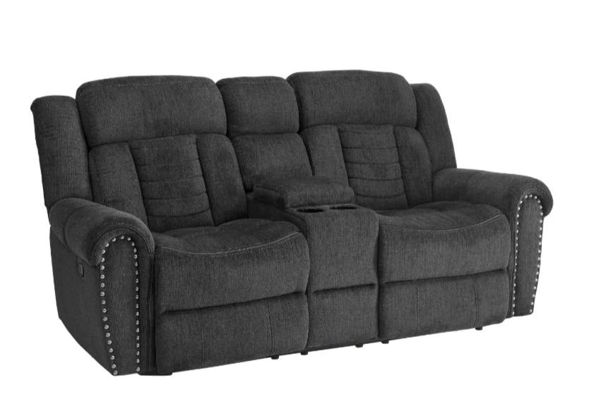 Five Star Furniture - Nutmeg Double Reclining Loveseat in Charcoal Gray 9901CC-2
