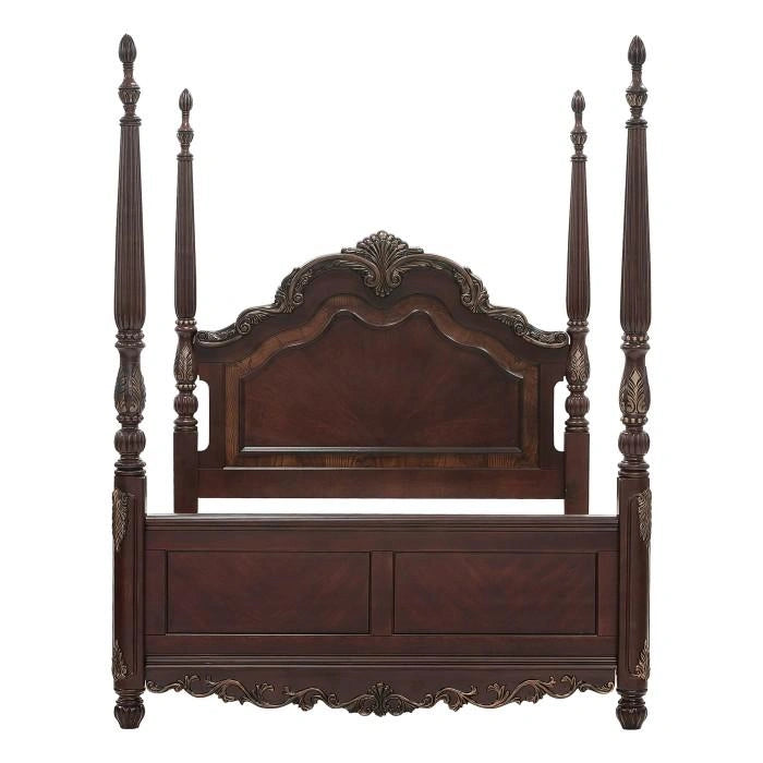 Five Star Furniture - Deryn Park King Poster Bed in Cherry 2243K-1EK*