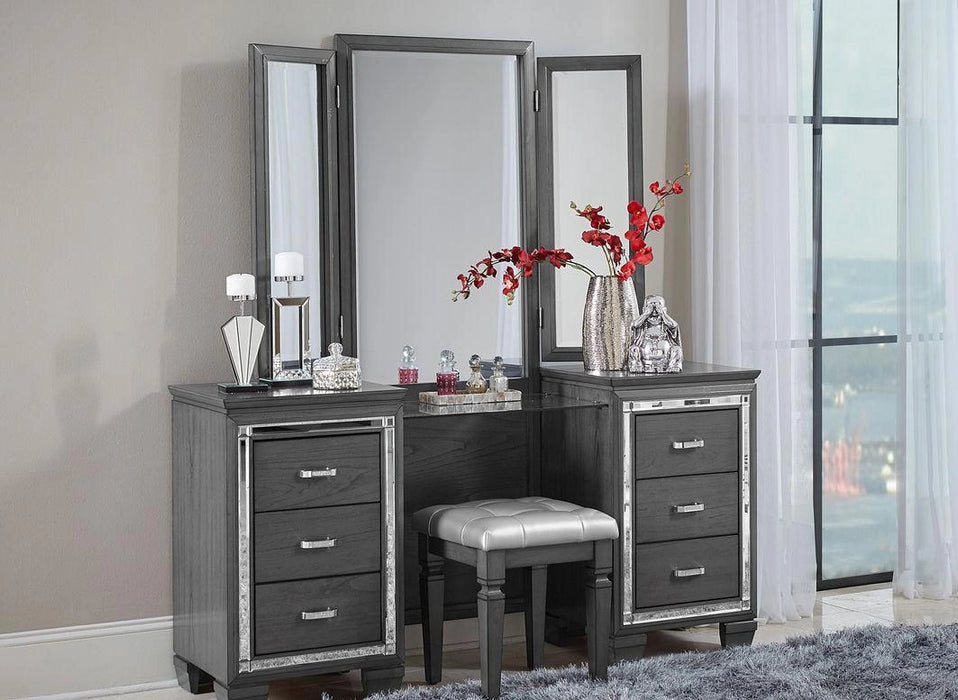 Five Star Furniture - Allura Vanity Dresser with Mirror in Gray 1916GY-15*