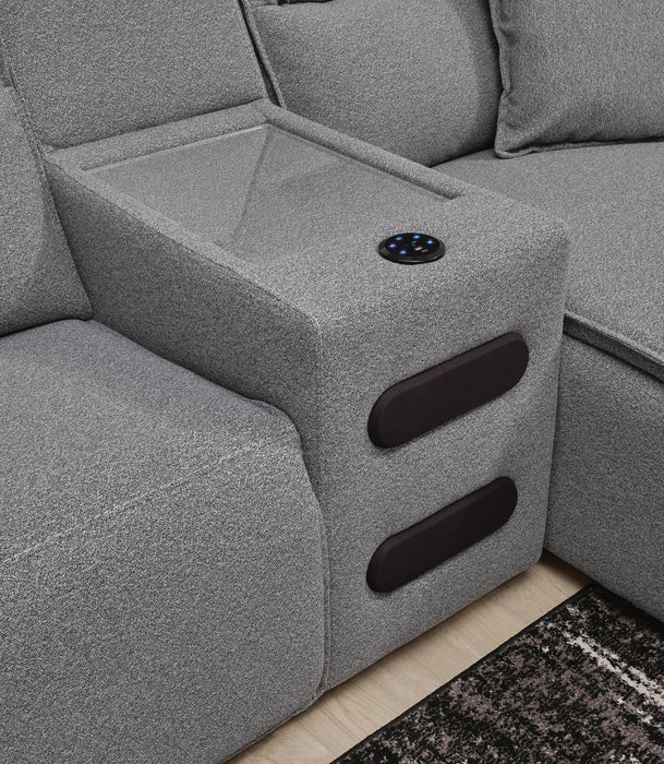 Five Star Furniture - Modmax II Reclining Sectional with Chaise and Audio Console