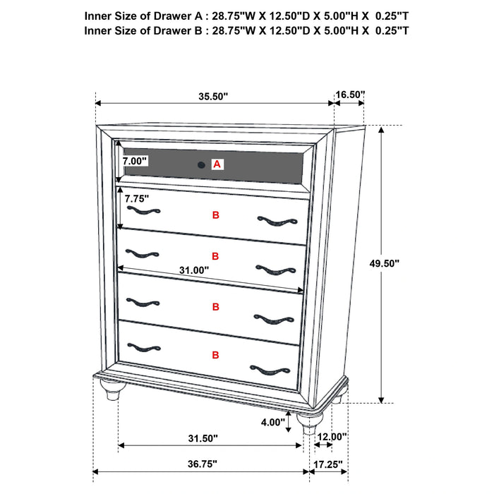 Five Star Furniture - Barzini Chest of Drawers