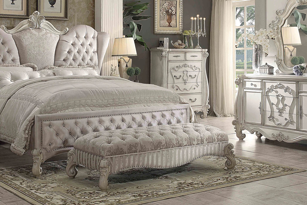 Five Star Furniture - Versailles Ivory Fabric & Bone White Bench
