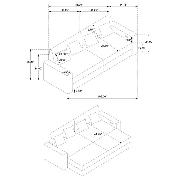 Five Star Furniture - Jacana Sofa with Power Chaise