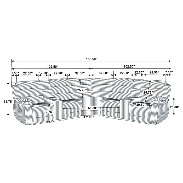 Five Star Furniture - Atkinson Reclining Sectional Sofa