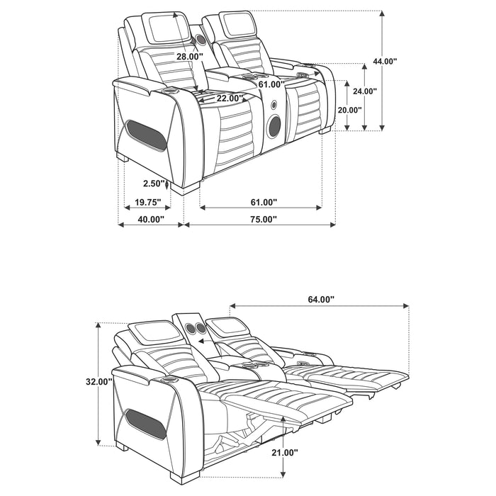 Five Star Furniture - Zuma Dual Power Reclining Loveseat