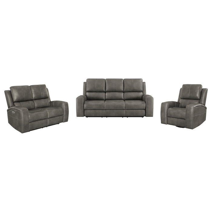 Five Star Furniture - Brickston Triple Power Reclining Sofa Set