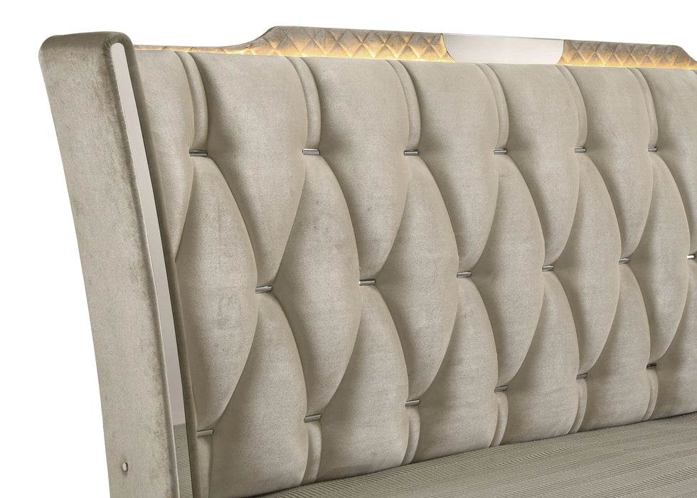 Five Star Furniture - Lorient Wingback Bed with LED Lighting