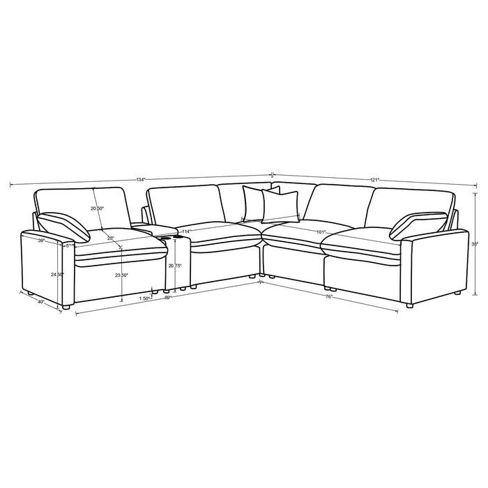 Five Star Furniture - Collins Modular Power Reclining Sectional Sofa