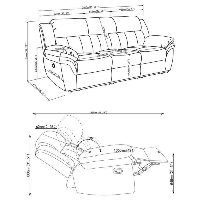 Five Star Furniture - Bahrain Reclining Sofa