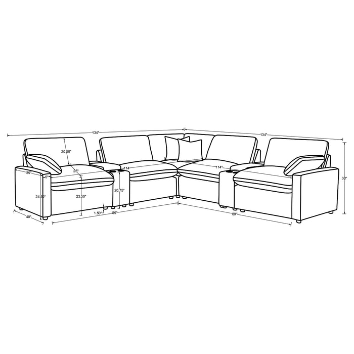Five Star Furniture - Collins Modular Power Reclining Sectional Sofa