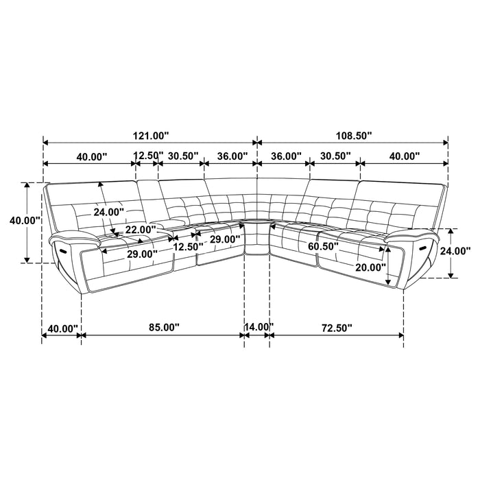 Five Star Furniture - Hewitt Dual Power Reclining Sectional