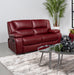 Five Star Furniture - Camila Upholstered Motion Reclining Loveseat Red Faux Leather image