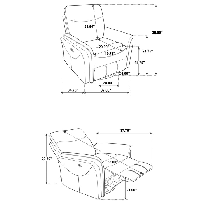Five Star Furniture - Adler Power Swivel Glider Recliner