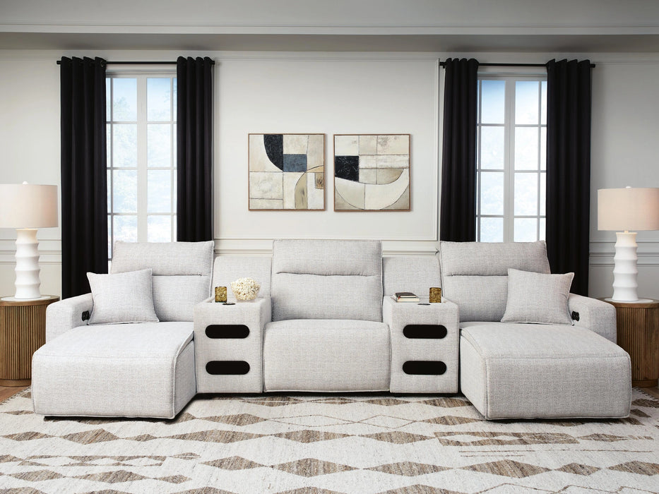 Five Star Furniture - Modmax II Power Reclining Sectional with Chaise and Audio Consoles