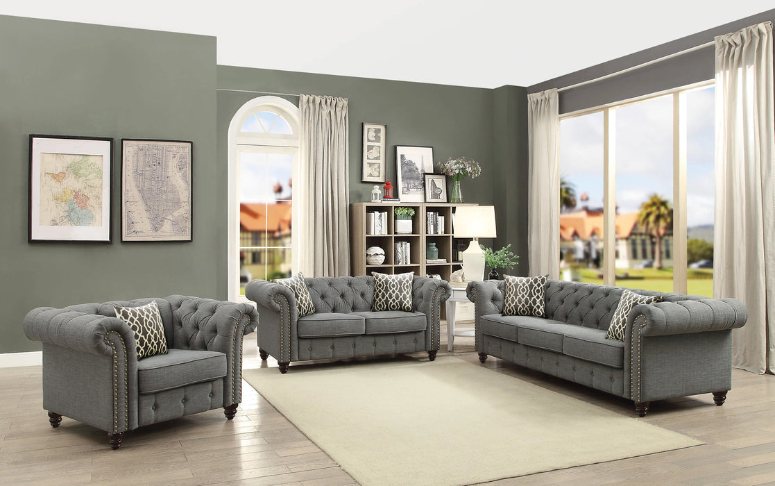 Five Star Furniture - Aurelia Gray Linen Sofa w/2 Pillows