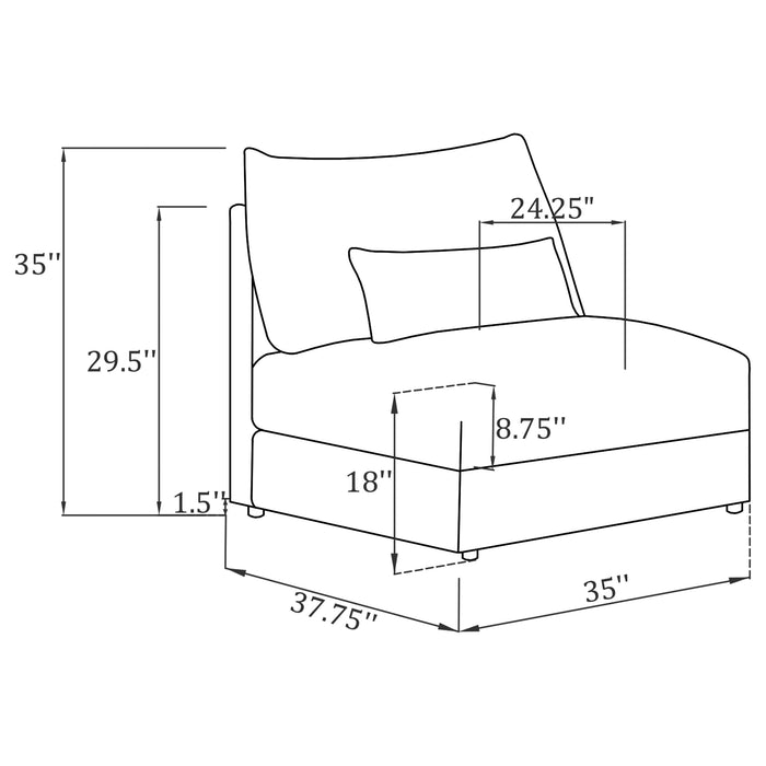 Five Star Furniture - Sasha Armless Chair